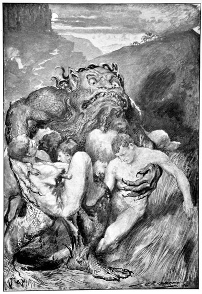 Il demone del male, con la sua feroce avidità, li afferrò avidamente da John Henry Frederick Bacon