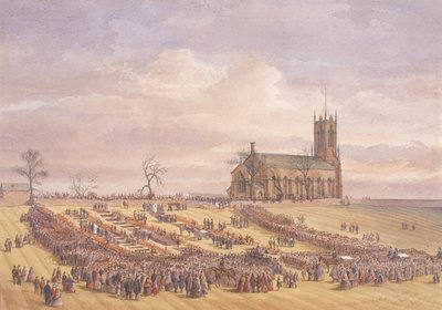 Sepoltura delle vittime del disastro della miniera di Hartley nel cimitero di Earsdon da John Henry Leonard