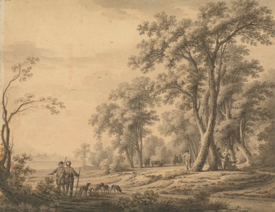Paesaggio con Cacciatore e Fucili da John Henry Müntz