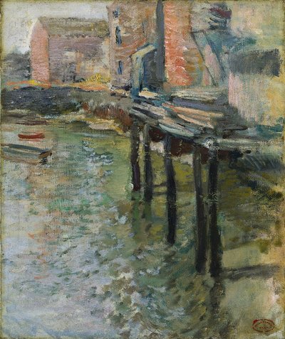 Molo deserto Il vecchio mulino a Cos Cob, c.1900-1902 da John Henry Twachtman