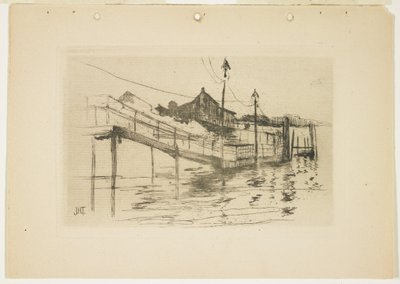 La vecchia casa del pedaggio a Bridgeport (Piccola lastra), 1888-1889 da John Henry Twachtman