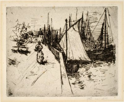 Donna sulla banchina, Honfleur da John Henry Twachtman