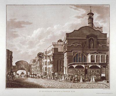 Fleet Street da St Dunstan in the West a Temple Bar, City of London, 1802 da John Hickin