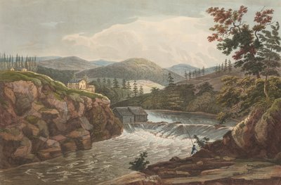 Piccole cascate a Luzerne No. 1 del Portfolio del fiume Hudson, 1822-23 da John Hill