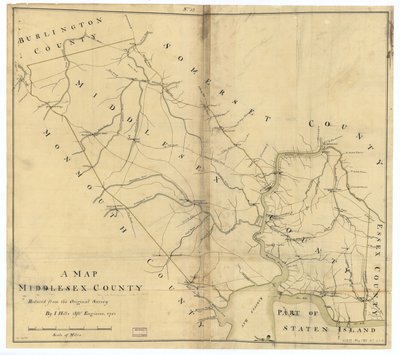 Mappa della contea di Middlesex. LOC gm72003603 da John Hills