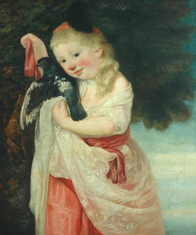 Ragazza con un uccello da John Hoppner