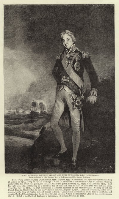 Horatio Nelson, Visconte Nelson, e Duca di Bronte, KB, Vice-Ammiraglio da John Hoppner