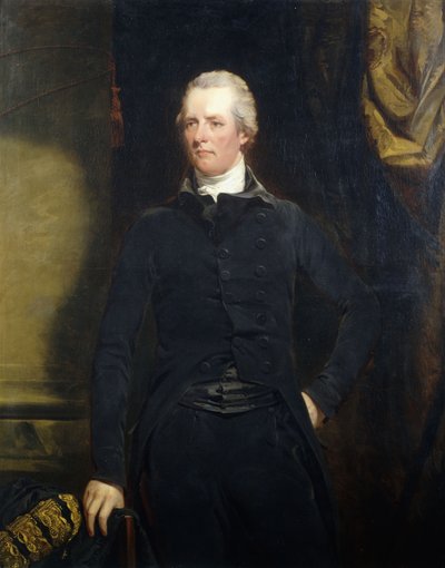 Ritratto di William Pitt, in piedi a tre quarti lunghezza in una giacca scura e calzoni da John Hoppner