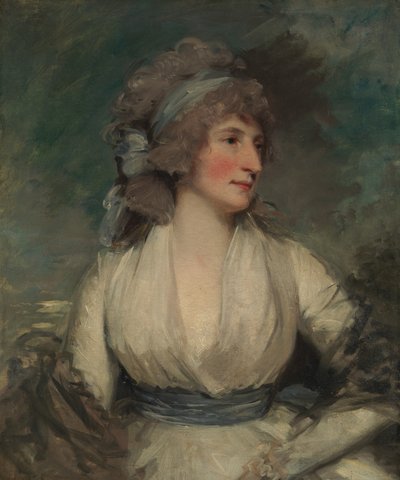 Ritratto di una donna, retro, ora coperto da tela di rivestimento Studio della testa di un bambino da John Hoppner