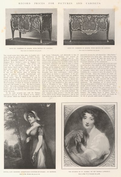 Prezzi record per quadri e mobili da John Hoppner