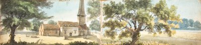 Vecchia chiesa di Eltham e una quercia, Kent da John Inigo Richards