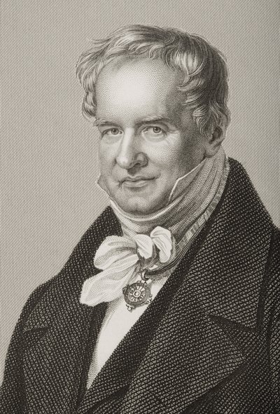 Friedrich Heinrich Alexander Humboldt, inciso da D.J. Pound da una fotografia, da The Drawing-Room of Eminent Personages, Volume 2, pubblicato a Londra, 1860 da John Jabez Edwin Paisley Mayall