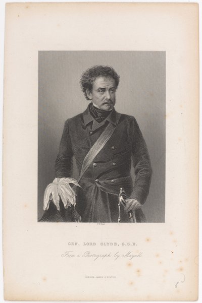 Generale Lord Clyde, G.C.B., circa 1856 da John Jabez Edwin Paisley Mayall