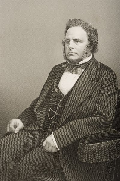 John Bright (1811-89) inciso da D.J. Pound da una fotografia, da 