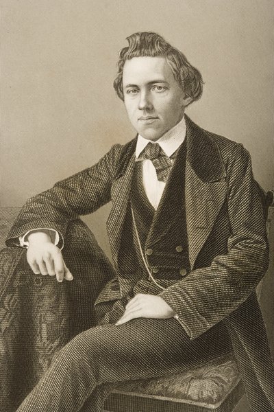 Paul Charles Morphy (1837-84) inciso da D.J. Pound da una fotografia, da 