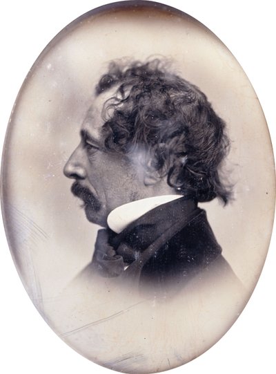 Ritratto di profilo di un gentiluomo, identificato come Charles Dickens, c.1853-1855 da John Jabez Edwin Paisley Mayall