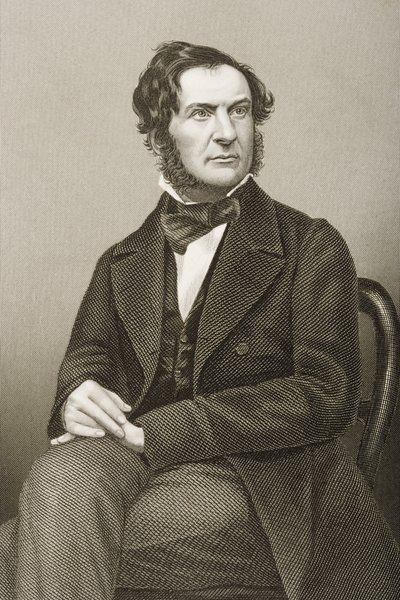 William Ewart Gladstone (1809-98) inciso da D.J. Pound da una fotografia, da 