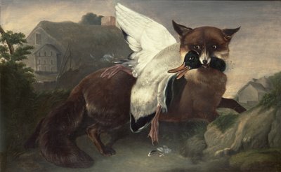 Volpe e oca, 1835 circa (olio su tela) da John James Audubon