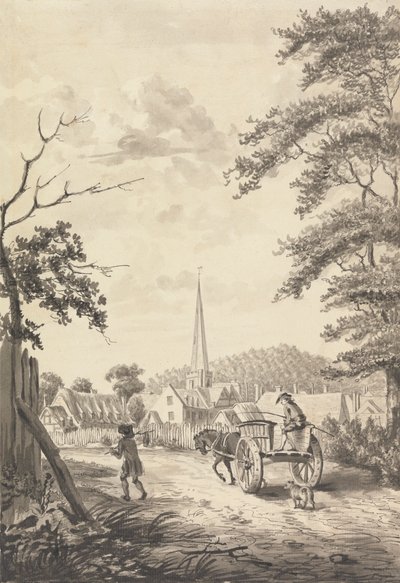 Chiesa e villaggio di Ledbury, Herefordshire da John James Barralet