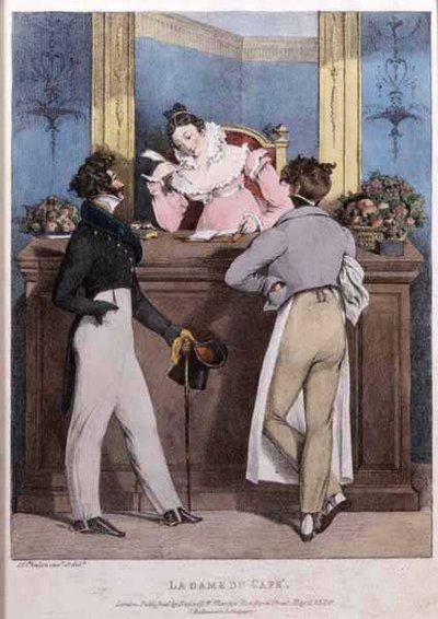 La Dame du Cafe, pub. da Rodwell & Martin da John James Chalon