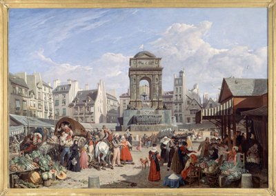Il Mercato e la Fontana degli Innocenti da John James Chalon