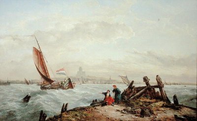 Al largo di un porto olandese da John James Wilson