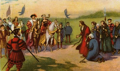 Re Enrico VIII e Caterina Howard arrivano a York dopo il Pellegrinaggio della Grazia 1541 da John Jellicoe