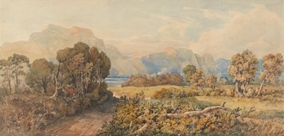 Paesaggio con fiume e montagne da John Joseph Cotman