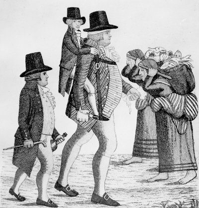 Hamilton Bell trasporta un ragazzo dei Vintners da Edimburgo a Musselburgh, 1792 da John Kay
