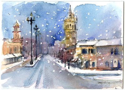 Piazza in inverno da John Keeling