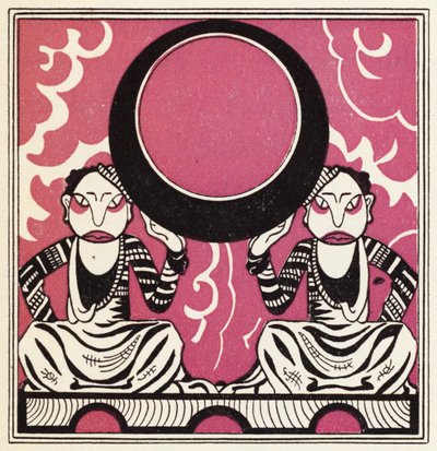 Abbellimento per La storia di Aladino e la lampada meravigliosa (litografia a colori) da John Kettelwell