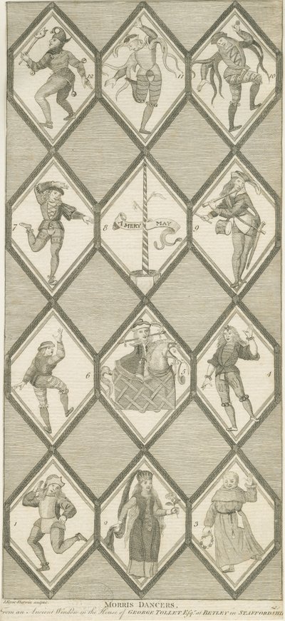 Finestra di Vetro di Betley - Ballerini Morris (incisione) da John Keyse Sherwin