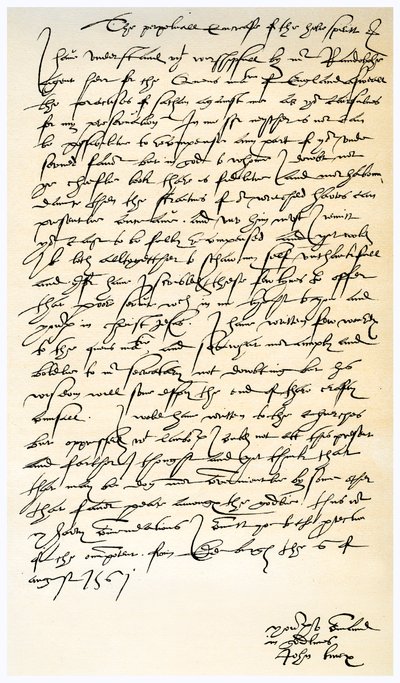 Lettera di John Knox a Sir Nicholas Throgmorton, 6 agosto 1561 da John Knox