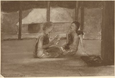 Ragazze in una capanna samoana da John La Farge