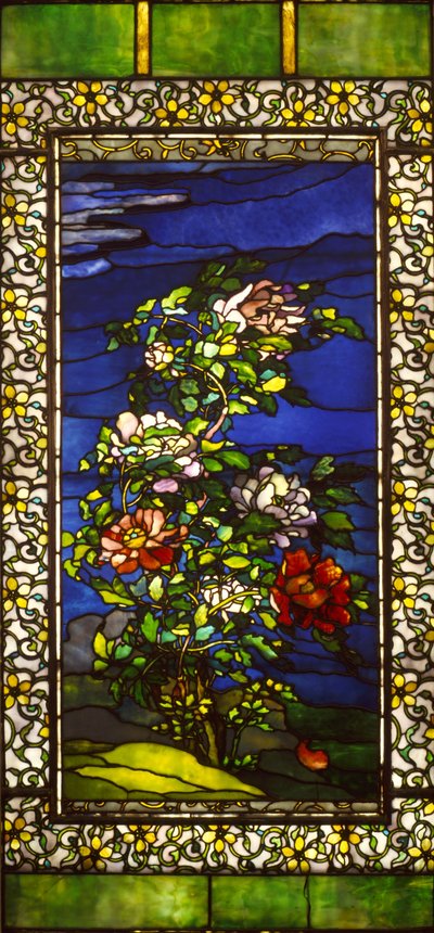 Peonie nel vento con bordi Kakemono da John La Farge