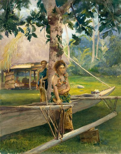 Ritratto di Faase, la Taupo, o Vergine Ufficiale, di Fagaloa Bay, e la sua Duenna, Samoa, 1891 da John La Farge