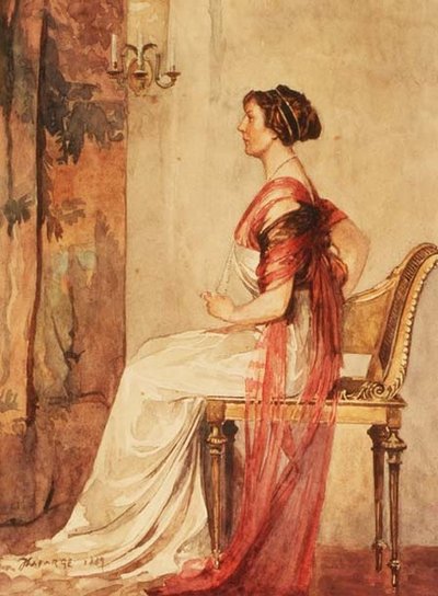 Donna seduta da John La Farge or Lafarge