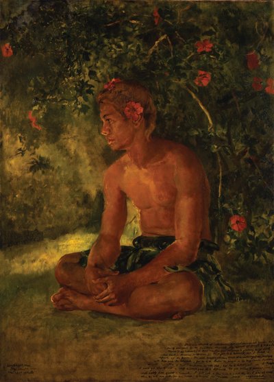 Schizzo di Maua, Apia. Uno del nostro equipaggio, 1891 da John La Farge or Lafarge