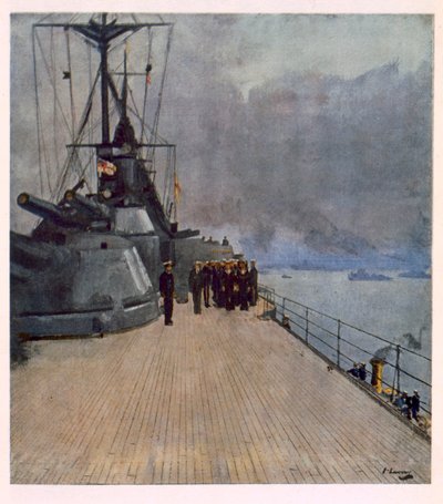 Il ponte di comando della HMS Queen Elizabeth, da British Artists at the Front, Continuation of The Western Front, 1918 da John Lavery