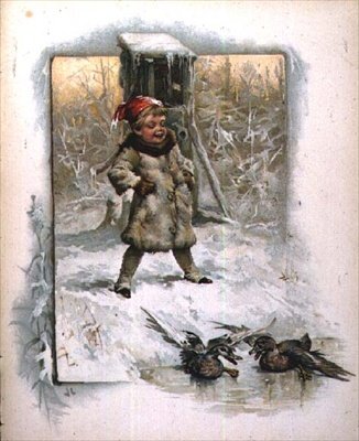 Jack Frost: Bambino che osserva le anatre sul ghiaccio da John Lawson