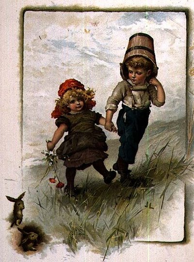Jack e Jill, da un libro illustrato di filastrocche per bambini da John Lawson
