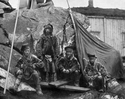 Gruppo di lapponi in Norvegia, foto c. 1890 da John Lawson Stoddard