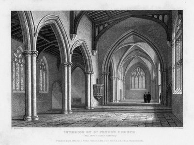 Interno della Chiesa di San Pietro, Oxford, 1833 da John Le Keux