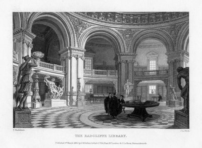 Interno della Biblioteca Radcliffe, Università di Oxford, 1835 da John Le Keux