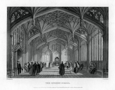 La Scuola di Divinità, Oxford, 1837 da John Le Keux