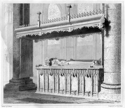 Tomba di Enrico IV e della sua Regina Giovanna di Navarra nella Cattedrale di Canterbury, 1825 da John Le Keux