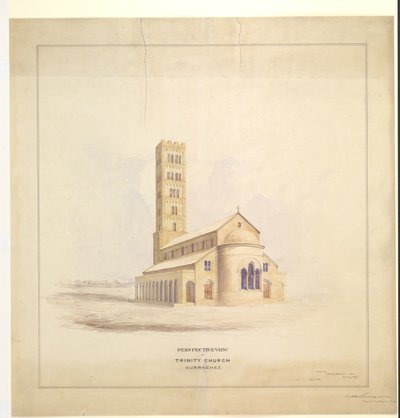 Chiesa della Trinità, Kurrachee (Karachi), settembre 1856 da John Le Mesurier