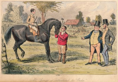 Mr. Sponge viene presentato a Ercles, 1865 da John Leech, Hablot Knight Browne