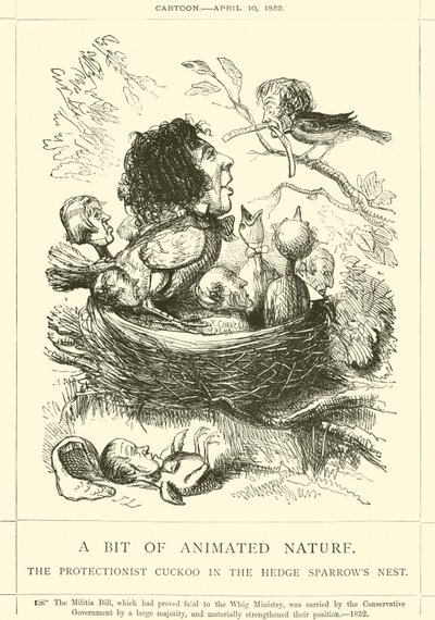 Un Pezzo di Natura Animata, Il Cuculo Protezionista nel Nido del Passero da John Leech