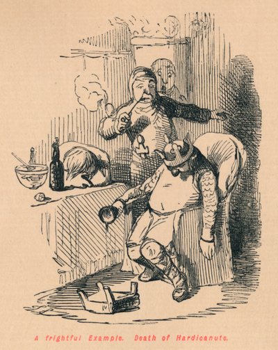 Un esempio spaventoso. Morte di Hardicanute, c1860 da John Leech
